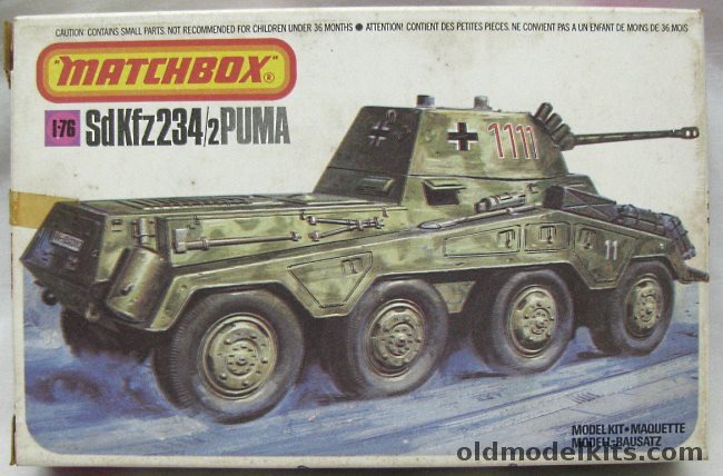 Matchbox 1/76 Puma SdKfz 234/2 with Diorama Display Base, PK-76 plastic model kit